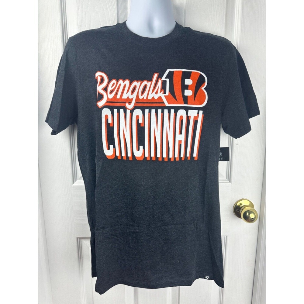 New! '47 Brand Cinncinatti Bengals Heathered‎ Black Unisex T-Shirt Size Medium